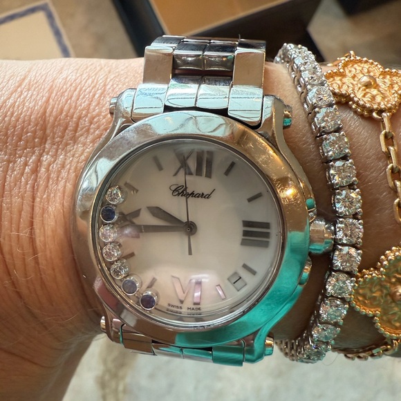 Chopard Happy Sport 36mm Watch with diamonds and blue sapphires - Picture 4 of 16